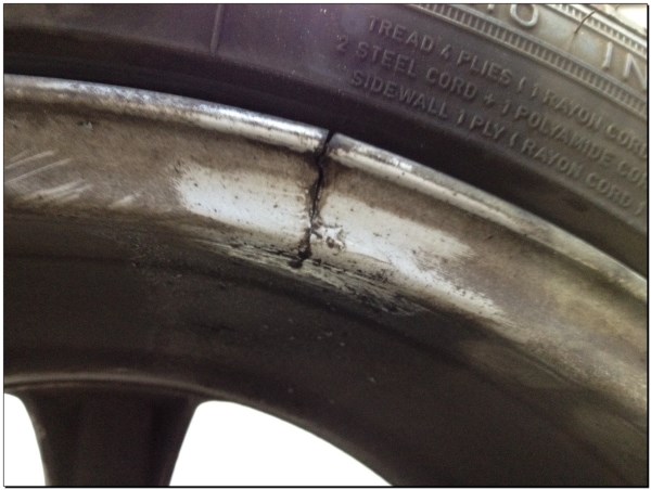 Cracked wheel rim repair at Footworks Jacksonville